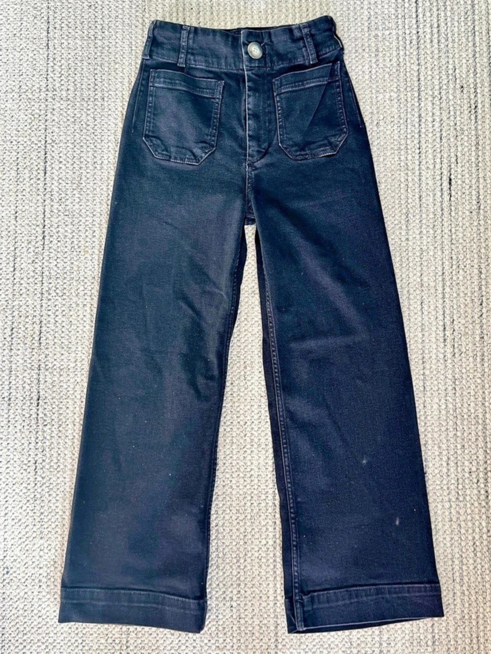 Maeve The Colette Straight Leg Jeans in Black Waist 25